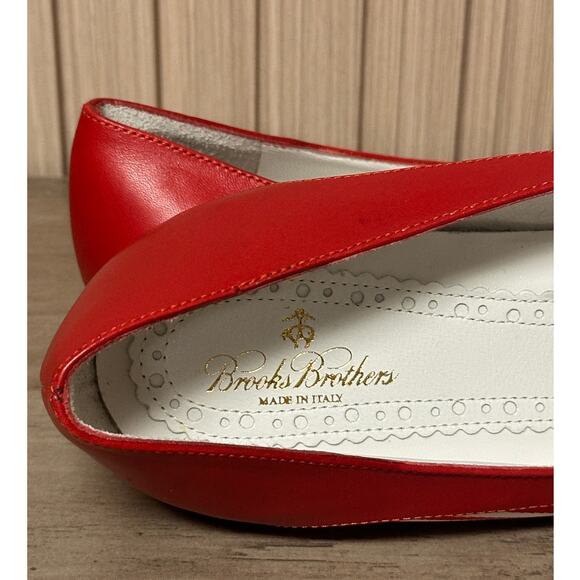 Brooks Brothers Red & White Striped Leather Ballet Flats Women’s Size 9.5 - Picture 7 of 9